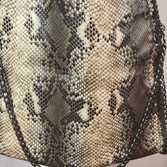 Steve Madden Faux Python Bag with Chain Handles and Shoulder Strap - Picture 3 of 14